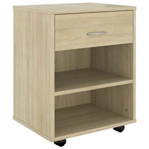 VidaXL Kast verrijdbaar 46x36x59 cm spaanplaat sonoma eikenkleurig