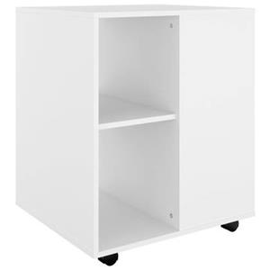 VidaXL Kast verrijdbaar 60x53x72 cm spaanplaat wit