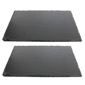 2x Leisteen serveerplanken/onderzetters 30 x cm -