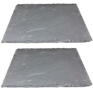 3x Leisteen serveerplanken/onderzetters 30 x 30 cm -