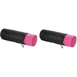 2x Fleece deken roze 150 x 120 cm -