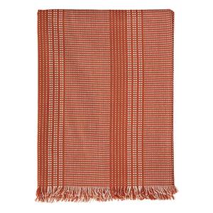 Madam Stoltz-collectie Hamam doek koraal met witte streepjes