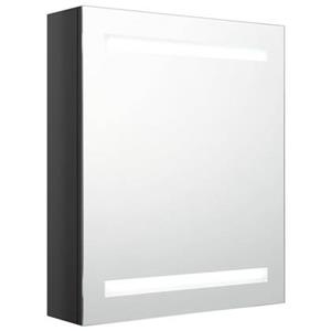 vidaXL Badezimmerspiegelschrank LED-Bad-Spiegelschrank Glänzendes Schwarz 50x14x60 cm