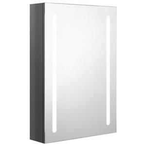 LED-Bad-Spiegelschrank Glänzendes Grau 50x13x70 cm vidaXL - Grau