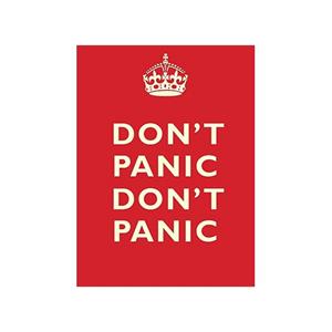 Grote muurplaat Don't Panic 30x40cm -