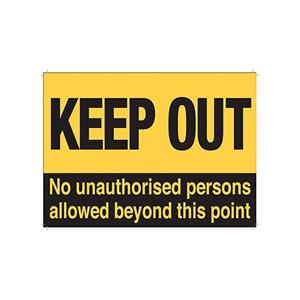 Grote muurplaat Keep Out 30x40cm -