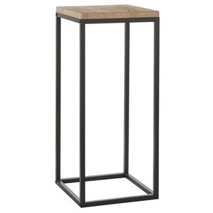 Mica Decorations Plantenstandaard Oskar vierkant hout/metaal zwart 35 x 81 cm -