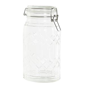 Items Voorraadpot/weckpot 960 ml glas met metalen beugelsluiting -