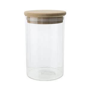 Cosy & Trendy Voorraadpot/bewaarpot 500 ml glas met houten deksel -