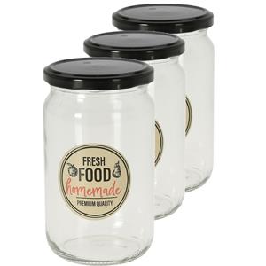 Excellent Houseware Set van 5x stuks voorraadpotten/weckpotten 720 ml glas met metalen schroefdeksel -