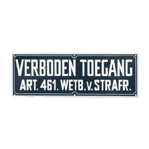 1x Verbodsbordje verboden toegang 12 x 35 cm blauw/wit kunststof -