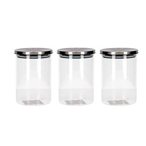 3x Transparante voorraadbussen/voorraadpotten van glas 650 ml -