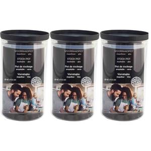 Svenska Living 3x Stuks voorraadpotten/weckpotten stapelbaar - Glas - 10 x 17,5 cm -