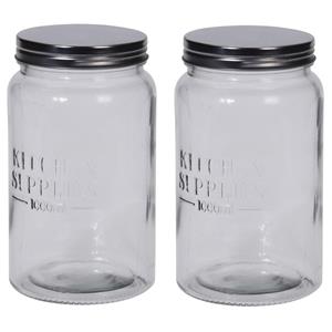 Set van 4x stuks glazen keuken voorraadpot/voorraadbus 18 cm -