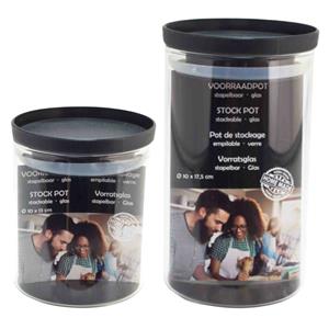 Svenska Living Voorraadpot/weckpot set - 4x Stuks - Stapelbaar - Glas -