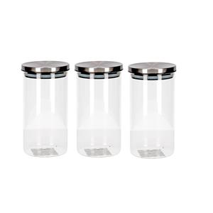 4x Transparante voorraadbussen/voorraadpotten van glas 900 ml -