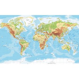 3x Posters van fysisch wereldkaart voor op kinderkamer / school 84 x 52 cm -