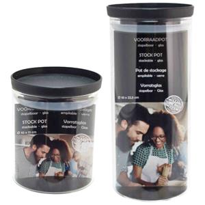 Svenska Living Voorraadpot/weckpot set - 4x stuks - Stapelbaar - Glas -