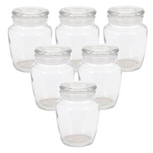 Excellent Houseware Kruidenpotjes/voorraadpotjes - 12x stuks - glas - transparant - 150 ml -