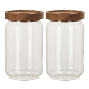 Excellent Houseware Set van 4x stuks glazen luxe keuken voorraadpot/voorraadbus 700 ml -