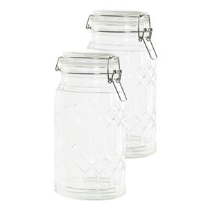 Items 4x stuks voorraadpotten/weckpotten 960 ml glas met metalen beugelsluiting -