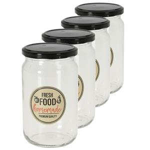 Excellent Houseware Set van 10x stuks voorraadpotten/weckpotten 720 ml glas met metalen schroefdeksel -