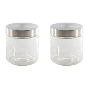 Set van 5x stuks voorraadpotten/bewaarpotten 750 ml glas met Rvs deksel -