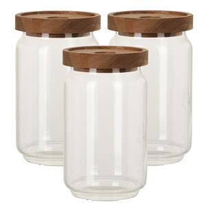 Excellent Houseware Set van 5x stuks glazen luxe keuken voorraadpot/voorraadbus 700 ml -