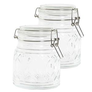 Items 8x stuks voorraadpotten/weckpotten 510 ml glas met metalen beugelsluiting -