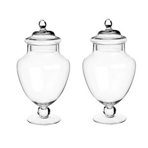 Secret de Gourmet 2x stuks snoeppotten/voorraadpotten 2,1L glas met deksel -