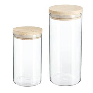 Secret de Gourmet Set van 6x keuken voorraadbussen/potten glas 1.0 en 1.3 Liter inhoud -