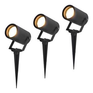 HOFTRONIC 3x Spikey LED Prikspot Zwart IP65 GU10