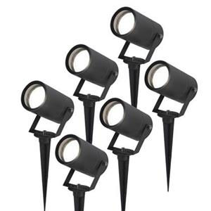 HOFTRONIC 6x Spikey LED Prikspot Zwart IP65 GU10