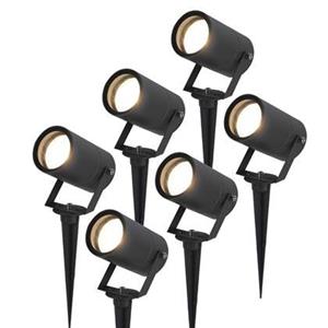 HOFTRONIC 6x Spikey LED Prikspot Zwart IP65 GU10