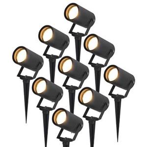 HOFTRONIC 9x Spikey LED Prikspot Zwart IP65 GU10