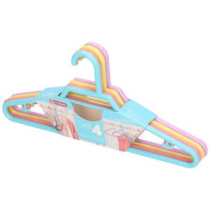 4x Kinder kledinghangers - pastel - 27 cm - kunststof -