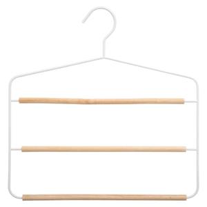 5five Luxe kledinghanger/broekhanger voor 3 broeken wit 35 x 36 cm -