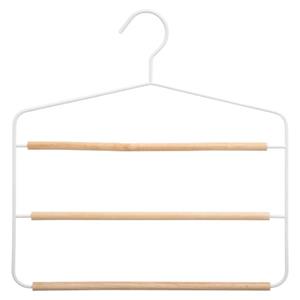 5five Luxe kledinghanger/broekhanger voor 3 broeken wit 35 x 36 cm -