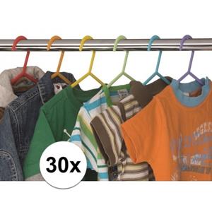 30x Plastic kinder kledinghangers -