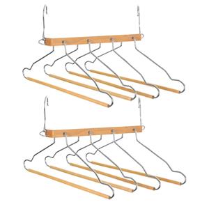 5five Set van 2x stuks luxe kledinghanger/broekhanger voor 4 broeken/shirts x 45 cm -