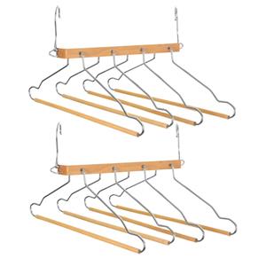 5five Set van 2x stuks luxe kledinghanger/broekhanger voor 4 broeken/shirts x 45 cm -