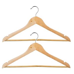 5five Set van 16x stuks houten kledinghangers 45 x 23 cm -
