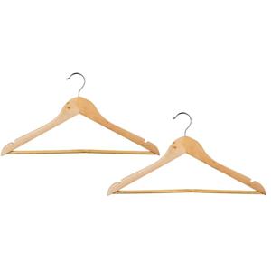 5five Set van 16x stuks houten kledinghangers 44 x 23 cm -