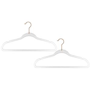 5five Set van 24x stuks kunststof kledinghangers met glitters koper 45 x 24 cm -