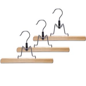 Zeller 15x Houten broekhangers/rokhangers kledinghangers 25 cm -