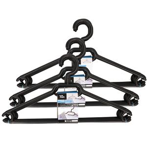 Set van 60 stuks zwarte kledinghanger van kunststof -