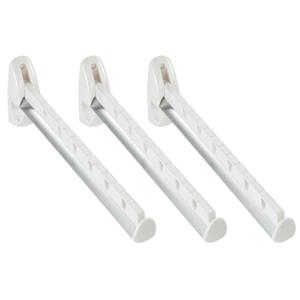 Leifheit Set van 3x stuks kledinghaken inklapbaar wit 31 cm -