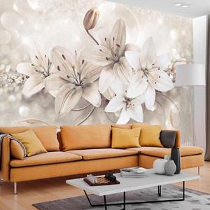 Karo-art Zelfklevend fotobehang - Diamante lelies, 8 maten, premium print