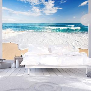 Karo-art Zelfklevend fotobehang - Wandeling bij de Zee , Premium Print