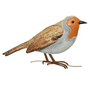 Decoris Decoratie vogel/muurvogel Roodborst voor in de tuin cm -